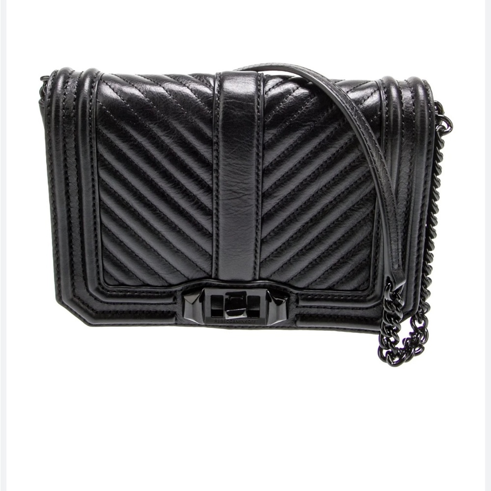 Rebecca Minkoff Chevron Quilted Love Leather Crossbody Bag